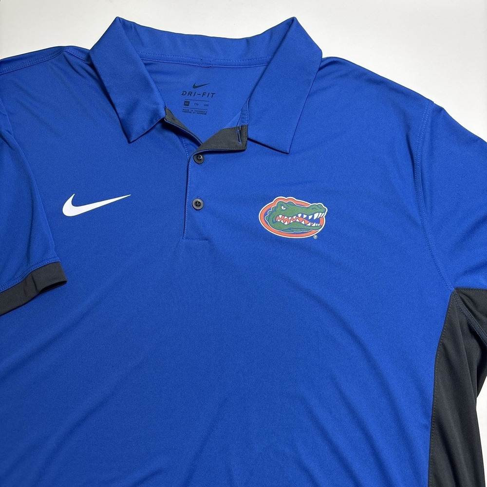 Florida Gators Nike Performance Dri-Fit Polo Shirt Men's XXL Blue NCAA Football